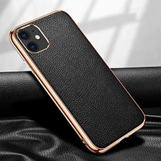 Soft Luxury Leather Snap On Case Cover for Apple iPhone 12 Black