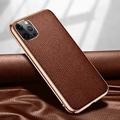 Soft Luxury Leather Snap On Case Cover for Apple iPhone 12 Pro Max Brown