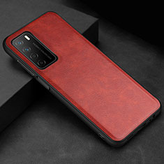 Soft Luxury Leather Snap On Case Cover for Huawei Honor Play4 5G Red