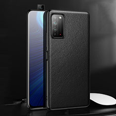 Soft Luxury Leather Snap On Case Cover for Huawei Honor X10 5G Black