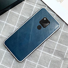 Soft Luxury Leather Snap On Case Cover for Huawei Mate 20 Blue