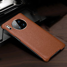 Soft Luxury Leather Snap On Case Cover for Huawei Mate 30 Pro Brown
