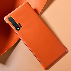 Soft Luxury Leather Snap On Case Cover for Huawei Nova 6 Orange
