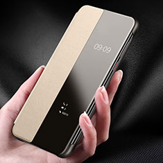 Soft Luxury Leather Snap On Case Cover for Huawei P30 Gold