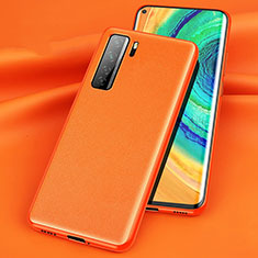 Soft Luxury Leather Snap On Case Cover for Huawei P40 Lite 5G Orange