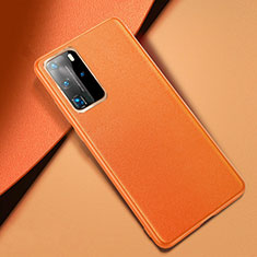 Soft Luxury Leather Snap On Case Cover for Huawei P40 Pro Orange