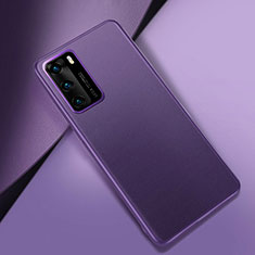 Soft Luxury Leather Snap On Case Cover for Huawei P40 Purple