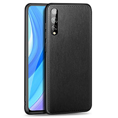 Soft Luxury Leather Snap On Case Cover for Huawei Y8p Black