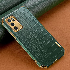 Soft Luxury Leather Snap On Case Cover for Oppo A16 Green