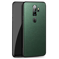 Soft Luxury Leather Snap On Case Cover for Oppo A5 (2020) Green