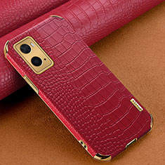 Soft Luxury Leather Snap On Case Cover for Oppo A76 Red
