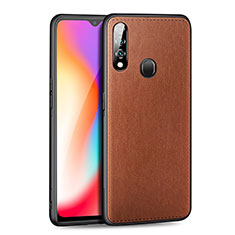 Soft Luxury Leather Snap On Case Cover for Oppo A8 Brown