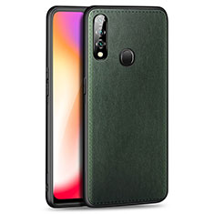 Soft Luxury Leather Snap On Case Cover for Oppo A8 Green
