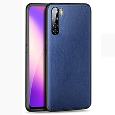 Soft Luxury Leather Snap On Case Cover for Oppo A91 Blue