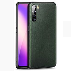 Soft Luxury Leather Snap On Case Cover for Oppo A91 Green