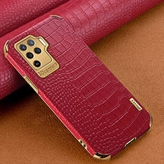 Soft Luxury Leather Snap On Case Cover for Oppo A94 4G Red