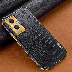 Soft Luxury Leather Snap On Case Cover for Oppo A96 5G Black