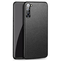 Soft Luxury Leather Snap On Case Cover for Oppo F15 Black