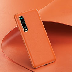 Soft Luxury Leather Snap On Case Cover for Oppo Find X2 Pro Orange