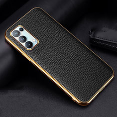 Soft Luxury Leather Snap On Case Cover for Oppo Find X3 Lite 5G Black