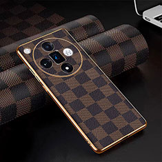Soft Luxury Leather Snap On Case Cover for Oppo Find X7 5G Brown