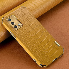 Soft Luxury Leather Snap On Case Cover for Oppo Reno6 Lite Yellow