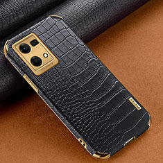 Soft Luxury Leather Snap On Case Cover for Oppo Reno8 4G Black