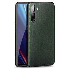 Soft Luxury Leather Snap On Case Cover for Realme X2 Green