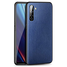 Soft Luxury Leather Snap On Case Cover for Realme XT Blue