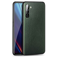 Soft Luxury Leather Snap On Case Cover for Realme XT Green