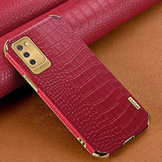 Soft Luxury Leather Snap On Case Cover for Samsung Galaxy A03s Red