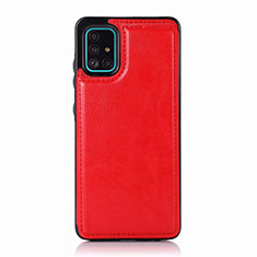 Soft Luxury Leather Snap On Case Cover for Samsung Galaxy A51 5G Red
