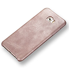 Soft Luxury Leather Snap On Case Cover for Samsung Galaxy C7 Pro C7010 Rose Gold