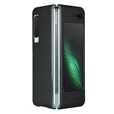 Soft Luxury Leather Snap On Case Cover for Samsung Galaxy Fold Black