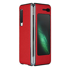 Soft Luxury Leather Snap On Case Cover for Samsung Galaxy Fold Red