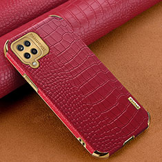 Soft Luxury Leather Snap On Case Cover for Samsung Galaxy M12 Red