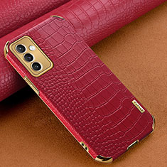 Soft Luxury Leather Snap On Case Cover for Samsung Galaxy M14 5G Red
