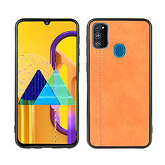 Soft Luxury Leather Snap On Case Cover for Samsung Galaxy M21 Orange