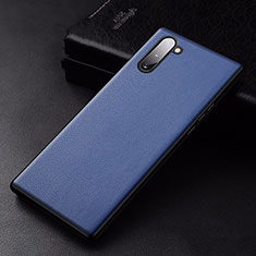 Soft Luxury Leather Snap On Case Cover for Samsung Galaxy Note 10 5G Blue