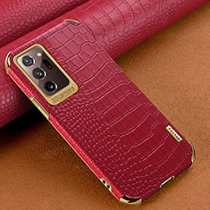 Soft Luxury Leather Snap On Case Cover for Samsung Galaxy Note 20 Ultra 5G Red