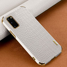 Soft Luxury Leather Snap On Case Cover for Samsung Galaxy S20 5G White