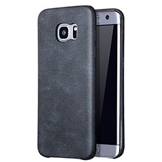 Soft Luxury Leather Snap On Case Cover for Samsung Galaxy S7 Edge G935F Black