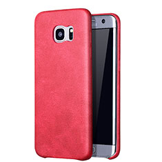 Soft Luxury Leather Snap On Case Cover for Samsung Galaxy S7 Edge G935F Red