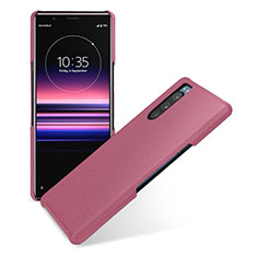 Soft Luxury Leather Snap On Case Cover for Sony Xperia 5 Pink