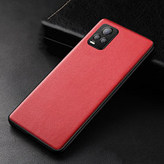 Soft Luxury Leather Snap On Case Cover for Vivo V20 Pro 5G Red
