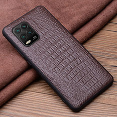 Soft Luxury Leather Snap On Case Cover for Xiaomi Mi 10 Lite Brown