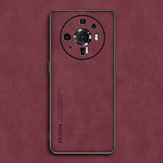 Soft Luxury Leather Snap On Case Cover for Xiaomi Mi 12S Ultra 5G Red