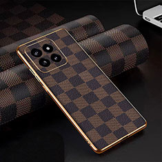 Soft Luxury Leather Snap On Case Cover for Xiaomi Mi 14 5G Brown