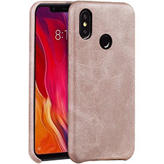 Soft Luxury Leather Snap On Case Cover for Xiaomi Mi 8 Rose Gold