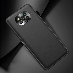 Soft Luxury Leather Snap On Case Cover for Xiaomi Poco X3 NFC Black